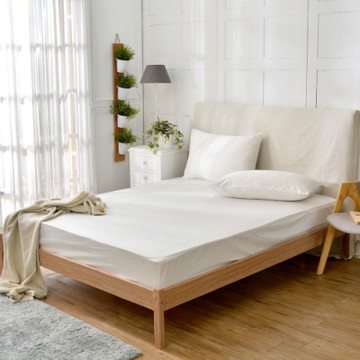 【Great Living格蕾寢飾】義大利La Belle 前衛素雅 特大 精梳純棉 床包枕套組 白色