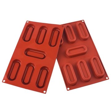 堂巴 法式6連小橢圓凹槽慕斯矽膠模 D-080長條夾心蛋糕模烘焙模具