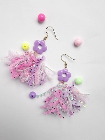 日本紗線　流蘇耳環