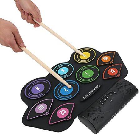 Foldable Electronic Drum Set, Colorful Silica Gel Electronic Drum Kit for B