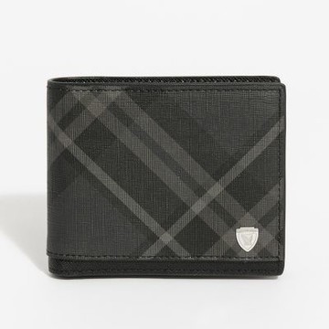 PLAYBOY - 中翻短夾  Black Diamond Plaid系列 - 灰色