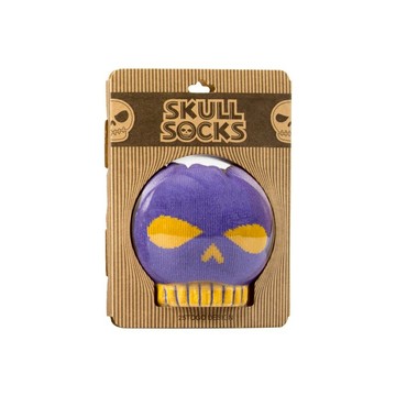SKULL PATTERN SOCKS 印花骷髏襪_芥黃壞壞臉