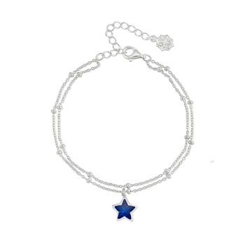Midnight Enamel Star Double Chain Bracelet