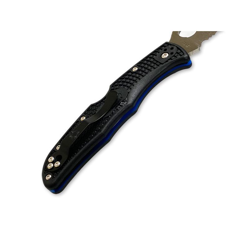 スパイダルコ Spyderco  エンデューラ4　ブルーライン　半波刃　C10FPSBKBL