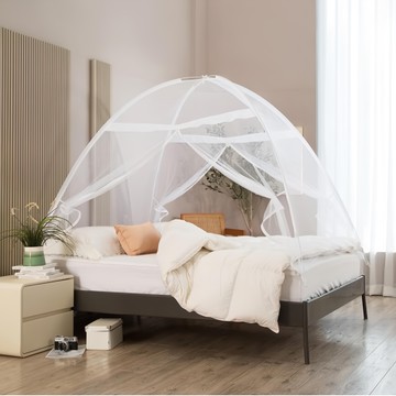 Zazadeco 免安裝雙門夜光帳篷型蚊帳 200 x 120cm 白色