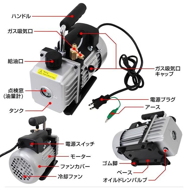 エアコン用真空ポンプ セット R12 R22 R134a R502対応 マニホールド