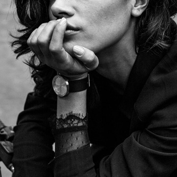 LEFF amsterdam｜tube  北歐工業齒輪設計真皮腕錶 (38mm, 不鏽鋼、黑皮帶)