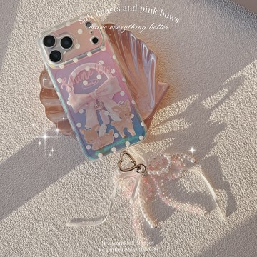 [CA2378]❥花天使鹿鹿&雙鹿組/霧面幻彩殼/IMD磁吸殼/iPhone17 16 15Pro Max防摔殼
