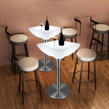 免運 公司貨 吧台桌椅組 站立桌 發光吧臺桌 高腳圓形小方桌 露天陽臺休閑桌 椅戶外清吧酒吧桌  可開發票 全館五折 工廠現貨直銷 新品特價 z11081