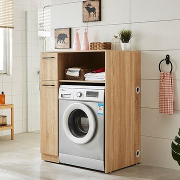 免運 免漆實木陽臺櫃洗衣機櫃組合伴侶儲物櫃防水防曬定制定做115-SFY 保售後 快速出貨