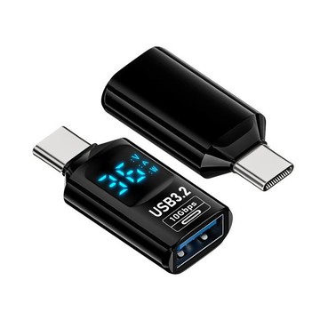 Kamera Type-C公轉USB-A母 數顯PD轉接頭 數據顯示轉接器 充電 傳輸 36W