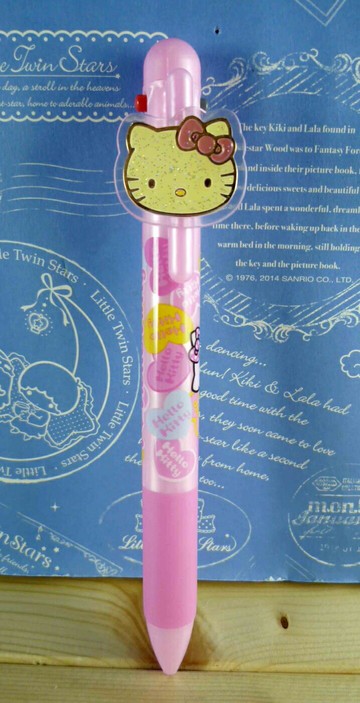 【震撼精品百貨】Hello Kitty 凱蒂貓 KITTY多色原子筆-3色+自動鉛筆-大臉造型-粉色 震撼日式精品百貨