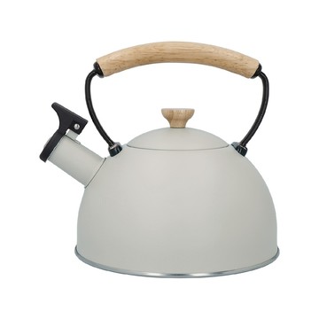 La Cafetiere 英國 木柄不鏽鋼笛音壺(米灰1.6L) / 煮水壺 燒水壺