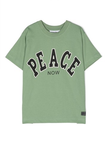 Molo - Peace-print T-shirt - kids - Organic Cotton - 104 - Green