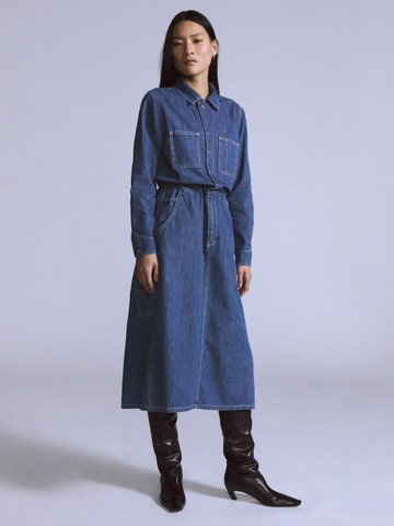 BLUETAB™ 女款 寬鬆丹寧牛仔連身長袖洋裝 / 外套 熱賣單品