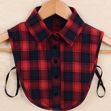 現貨+預購 假領子 襯衫衣領-紅色印花格紋百搭女裝配件73t17【獨家進口】【米蘭精品】