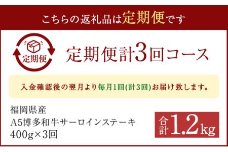 福岡県産 A5 博多和牛 サーロインステーキ 200g×2