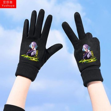 賽博朋克邊緣行者動漫游戲露西可觸屏手套男女戶外騎行分指保暖款