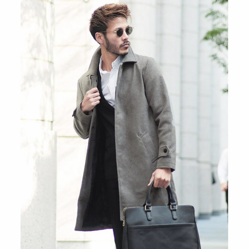 ジギーズショップ ウール メルトン チェスターコート フーテッドコート ステンカラーコート ロングコート ウールコート ビジネスコート メンズ グレー系2 S Jiggys Shop 通販 Lineポイント最大1 0 Get Lineショッピング
