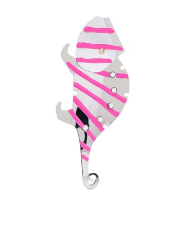 Bimba y Lola - striped single earring - women - glass/Enamel/Brass - One Size - Pink