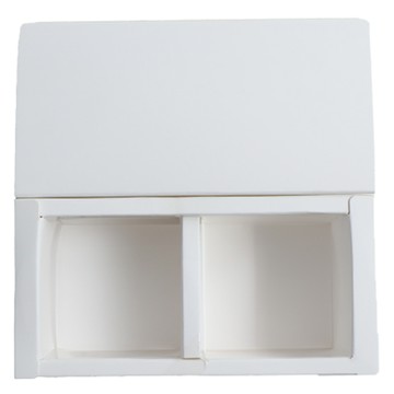 中央包裝 素面和菓子 兩格抽屜包裝紙盒  50個  白色