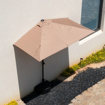 【可升降靠牆】庭院遮陽傘 戶外遮陽傘 陽臺傘 側邊傘 單邊傘 露臺傘 花園傘 防曬防雨 高度可調 庭院陽臺露臺遮陽