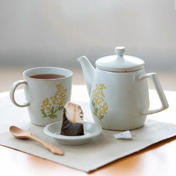 現貨 日本 波佐見燒 BISQUE 含羞草 下午茶組 餐具 茶壺 茶杯 飯碗 高腳碗 圓盤 盤子 職人手繪 日本進口