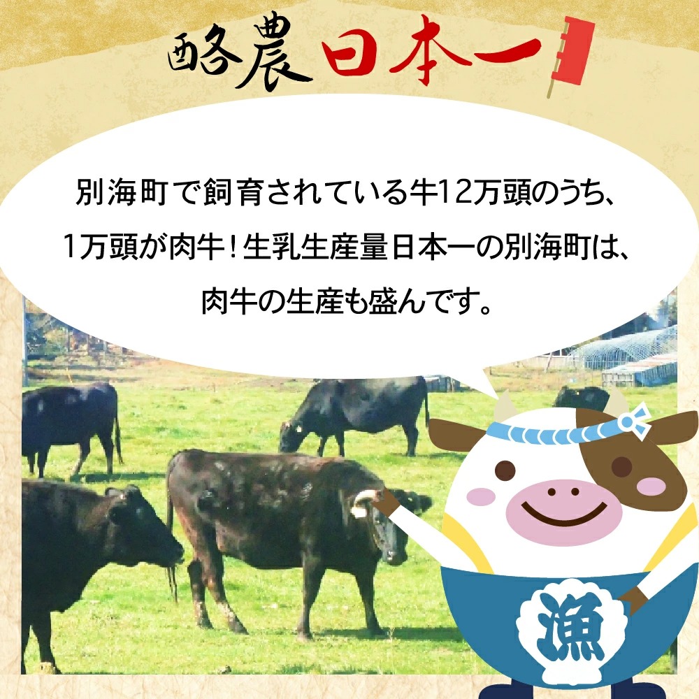  黒毛和牛「別海和牛」ロースステーキ 用 500g × 3ヵ月 