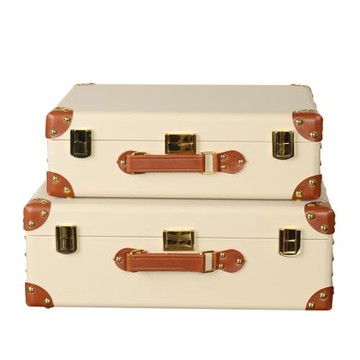 衣帽間衣櫥首飾收納盒現代家居米色裝飾盒子樣板房間酒柜軟裝擺件