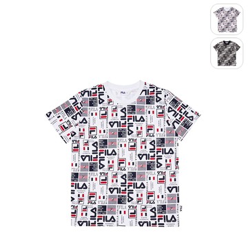 【FILA】KIDS 孩童款 棉質 短袖圓領T恤-白色 1TEY-8426-WT