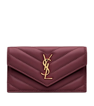 Saint Laurent Lambskin Cassandre Fragments Flap Card Holder