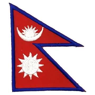 A-ONE 匯旺 尼泊爾國旗刺繡布貼 NO.332 2英吋 x 2.4英吋 聚酯纖維 背部自黏  彩色