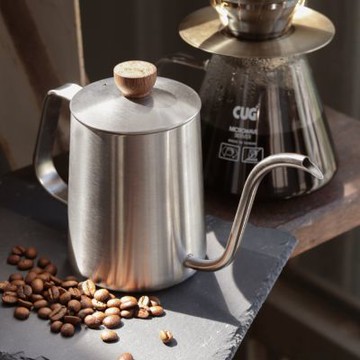 CUG天鵝細口手沖壺600ml-原鋼色