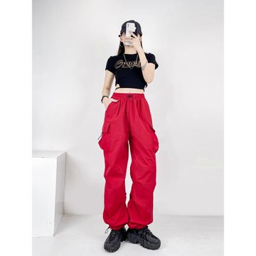 爵士jazz跳舞套裝夏季美式高街女裝褲辣妹性感短款上衣女團演出服