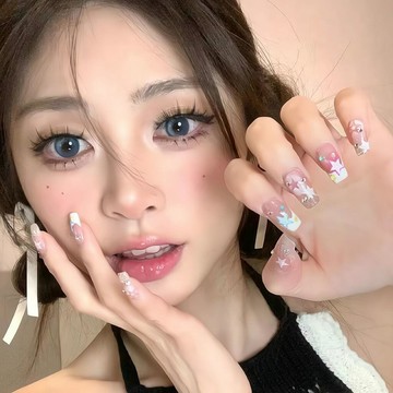 小紅書爆款y2k辣妹甜酷風爆閃星星美甲穿戴甲成品穿戴式新款高級 美甲 美甲貼片 指甲貼片 指甲 穿戴甲