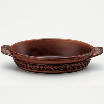 日本 MEISTER HAND 菱紋焗烤盤-棕