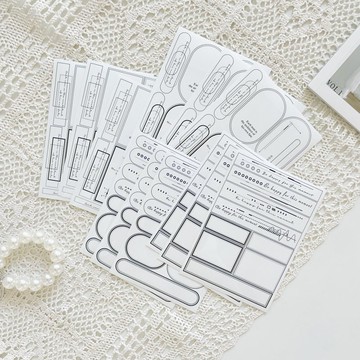 黑色方圓形透明貼紙