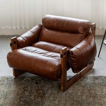 沙發椅單人客廳懶人椅輕奢家用休閒椅陽臺高端設計師復古極簡躺椅