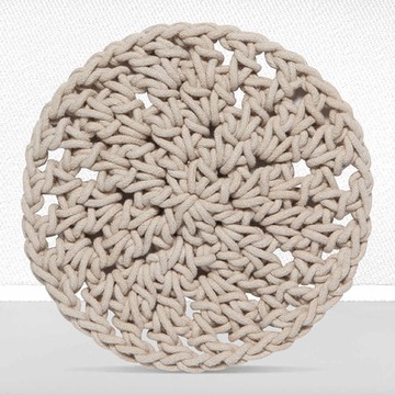 《DANICA》Heirloom圓形鉤針編織隔熱墊-米灰-- 桌墊 鍋墊 餐墊 耐熱墊 杯墊