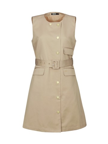 Seagull Embroidery Sleeveless Dress