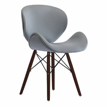 E-home Arvin艾文流線PU餐椅-三色可選灰色