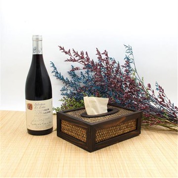 創意家居木質編織衛生紙盒