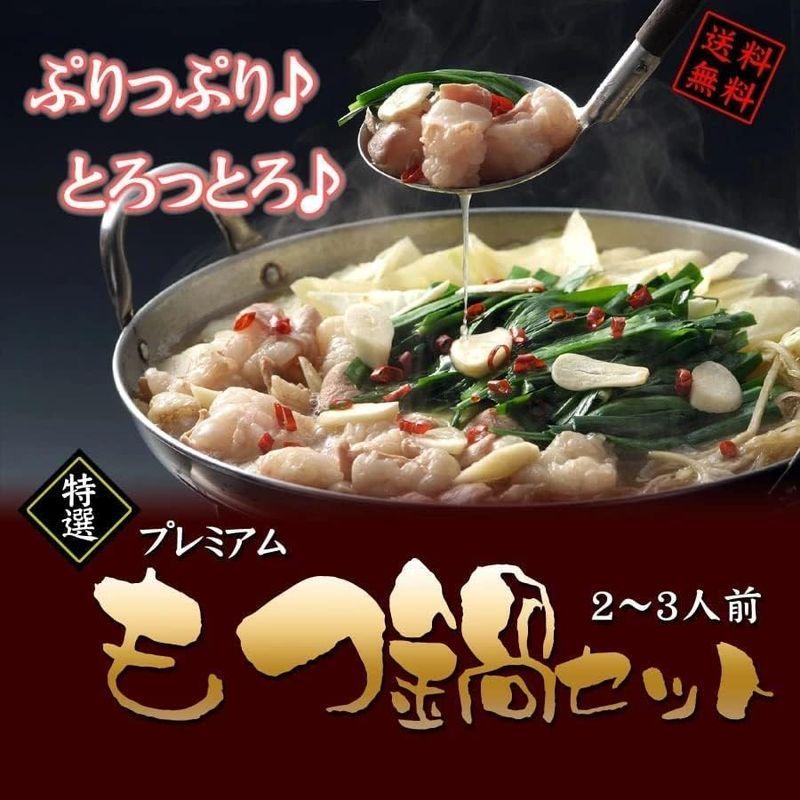 プレミアムもつ鍋 冷凍ホルモン鍋セット 2?3人前 もつ300g 濃縮鍋スープ1本 ラーメン２玉 (しょうゆ味)