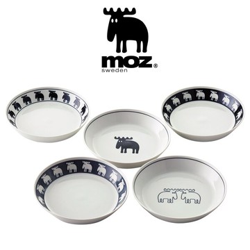 moz / 北歐麋鹿圓深盤21cm | 家庭5件組