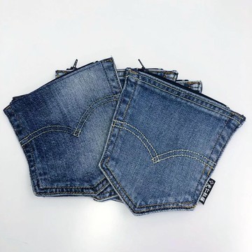 丹寧口袋萬用零錢包