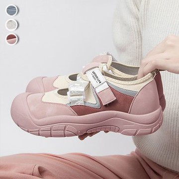 [韓國KW美鞋館]透氣復古大頭鞋魔術貼女鞋瑪麗珍鞋(運動/涼鞋/休閒鞋/娃娃鞋)