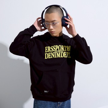 【ERSS】男裝 長袖 t恤 長袖上衣 t恤 厚磅 小小笑臉數碼休閒帽T-男 黑色【K60321】