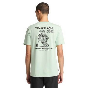 Timberland 男款薄荷綠標語T恤|A6B88ENE-紅配綠