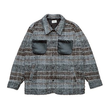 KAIKAI - ReBorn - 格紋雙皮口袋羊毛外套