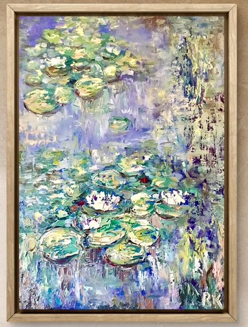 藍色靜謐．綻放
原創油畫．畫布．50 × 70 cm